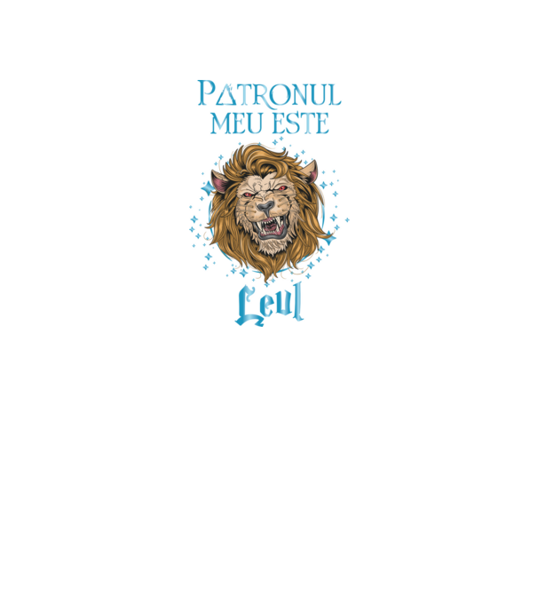 Patronul meu este LEUL model gri închis pe tricou
