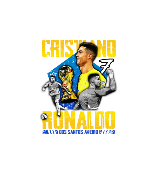 Ronaldo tribute model alb pe tricou