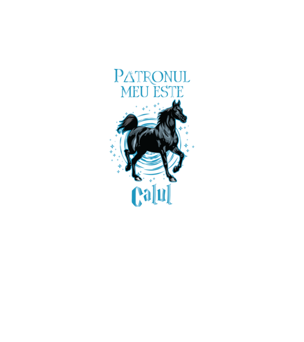 Patronul meu este CALUL model negru pe tricou