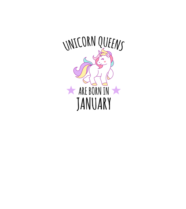Unicorn queens are born in - January model alb pe tricou