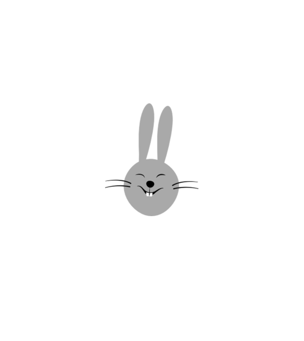 rabbit model alb pe tricou