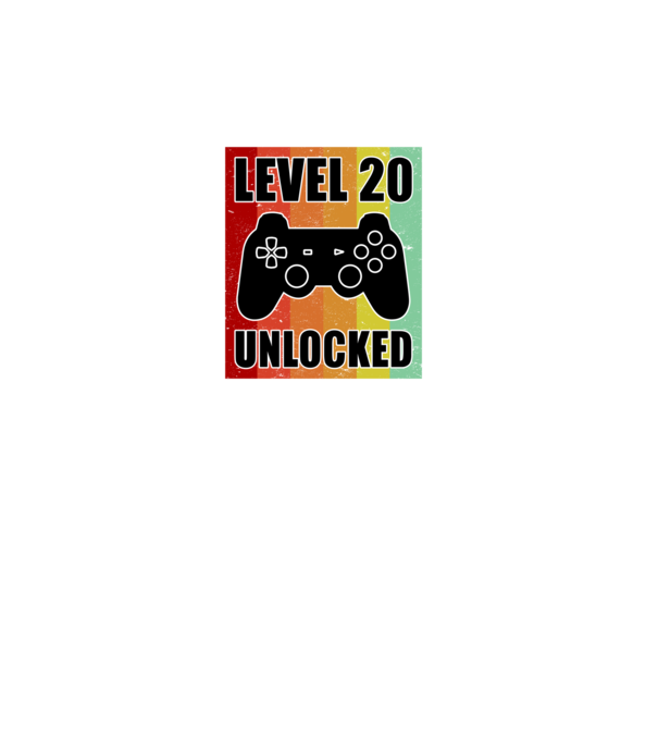 level 20 unlocked retro gamer model alb pe tricou