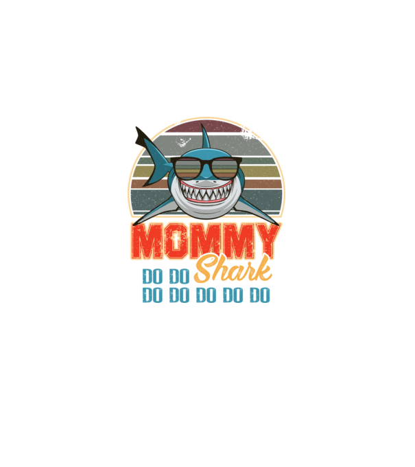 Mommy Shark model negru pe tricou