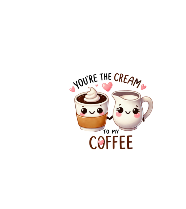 Cream to my Coffee model alb pe tricou