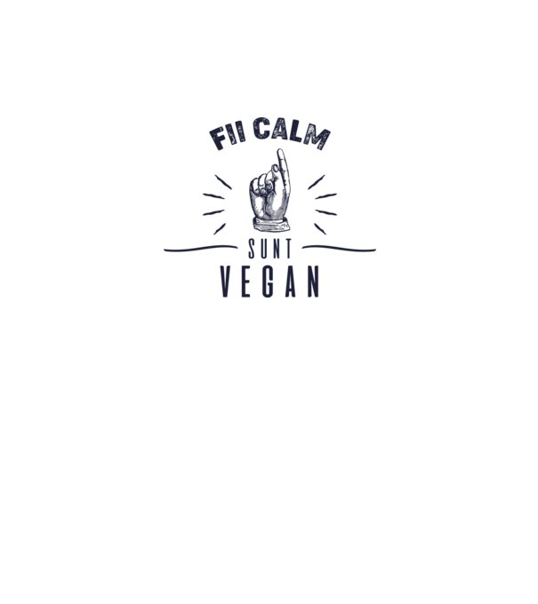 fii calm, sunt VEGAN model alb pe tricou