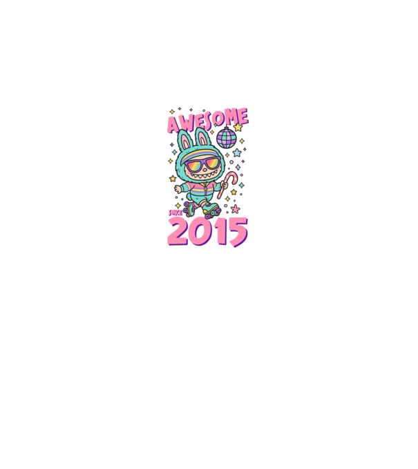 Awesome since 2015 - Labubu model negru pe tricou