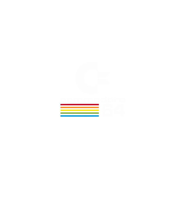 Commodore 64 logo on black model negru pe tricou