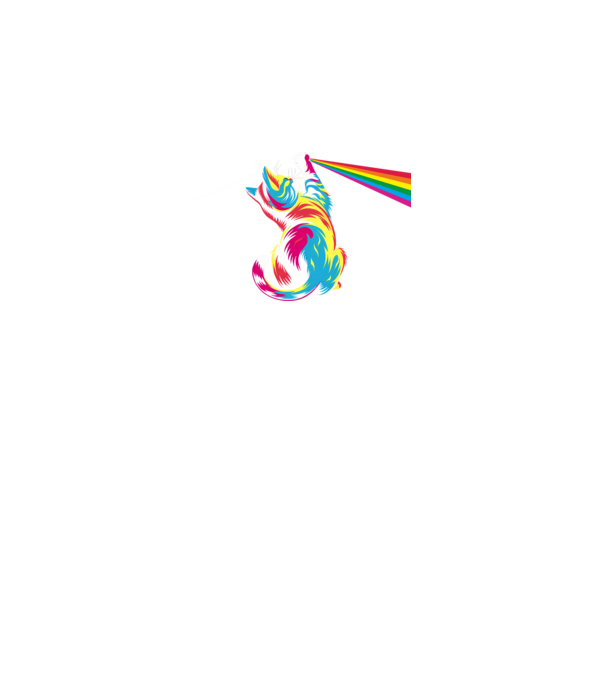 Pisica prismă model negru pe tricou