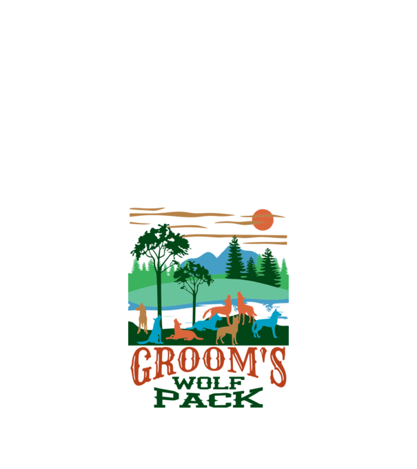 Grooms wolf pack model nisipiu pe tricou