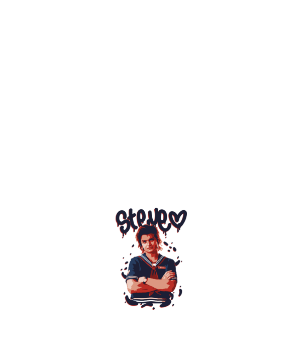 steve stranger things model negru pe tricou