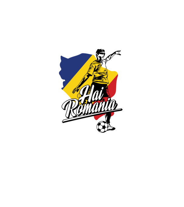 Hai romania fotbal model alb pe tricou
