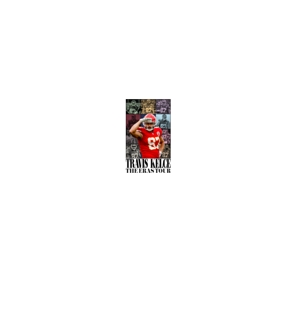 Taylor Swift Eras Travis Kelce model alb/roșu pe tricou