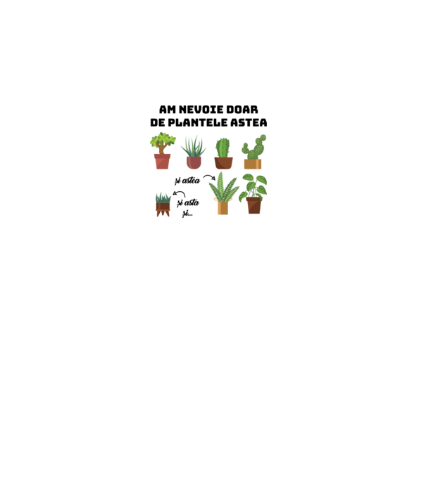 am nevoie doar de plantele astea model alb pe tricou