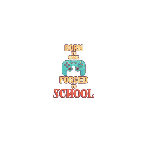 Born to game model alb pe tricou