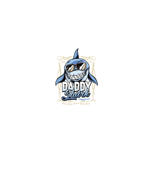 Daddy Shark model negru pe tricou