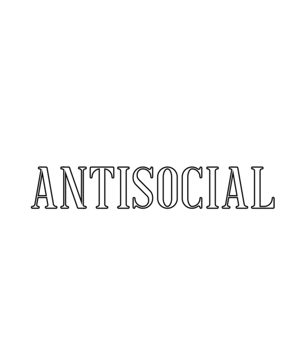 Antisocial model alb pe tricou