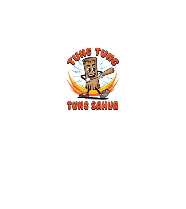 Tung Tung Tung Sahur drăguț model negru pe tricou