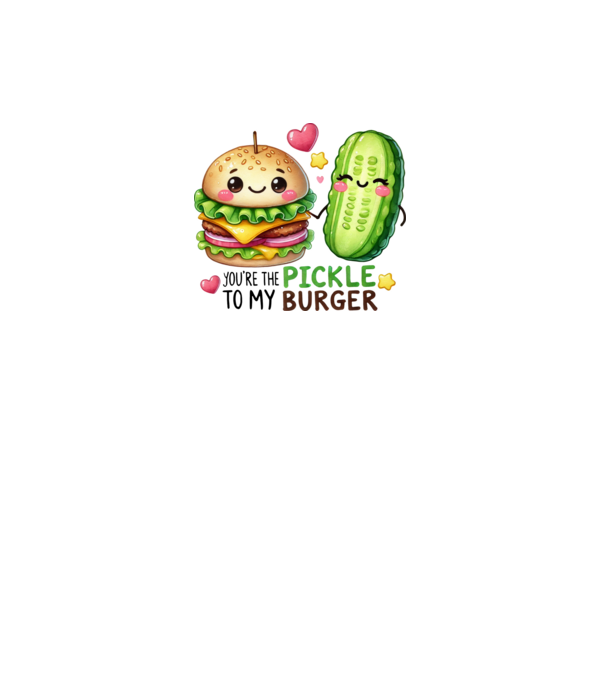 Pickle to my Burger model alb pe tricou