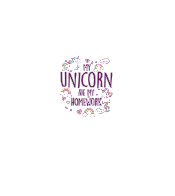 My unicorn ate my homework model alb pe tricou
