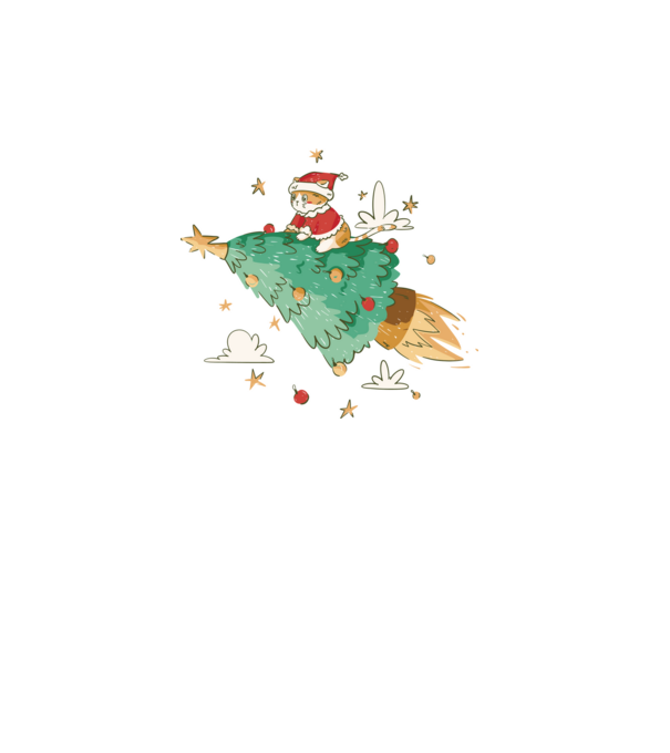 Christmas cat model turcoaz pe tricou