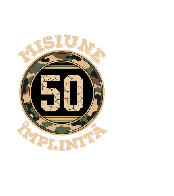 Misiune împlinită 50 model negru pe tricou
