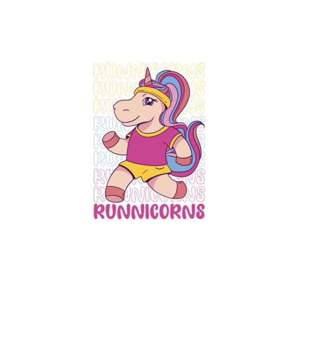 Runnicorns model negru pe tricou