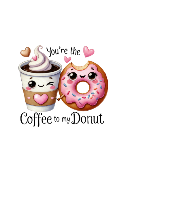 Coffee to my Donut model negru pe tricou