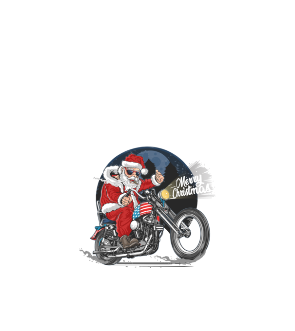 Santa Motocicletă Merry Christmas model negru pe tricou