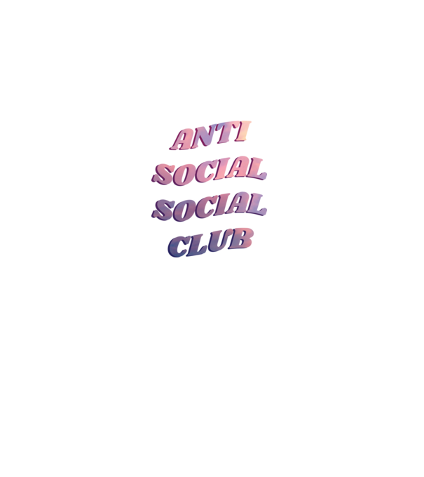 Anti social social club pink model negru pe tricou