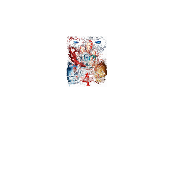 stranger things poster model negru pe tricou