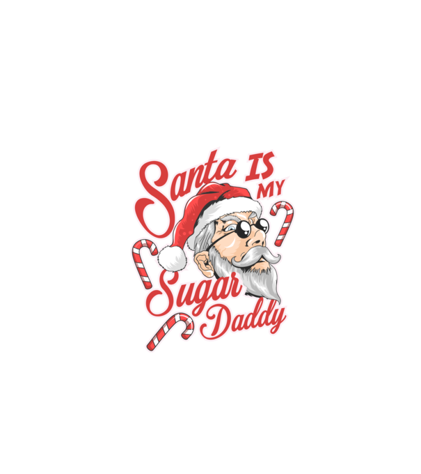 Santa is my sugar daddy model negru pe tricou