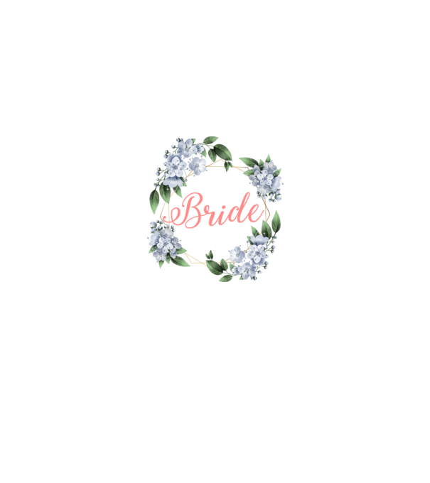 BRIDE blue floral model alb pe tricou