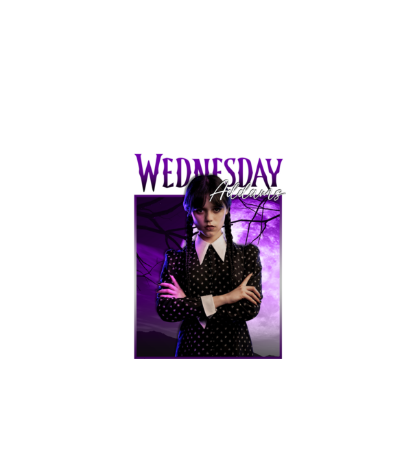 Wednesday Addams model negru pe tricou