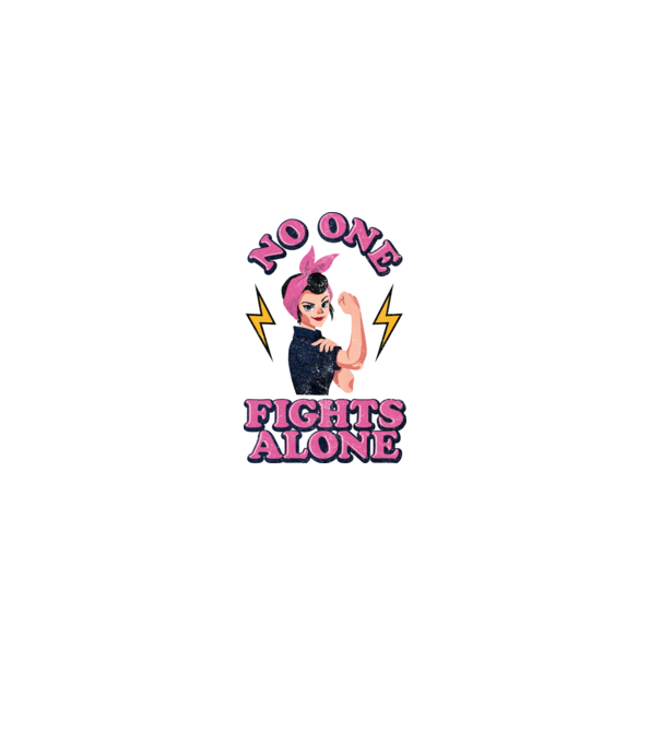 No one fights alone pinup texture model alb pe tricou