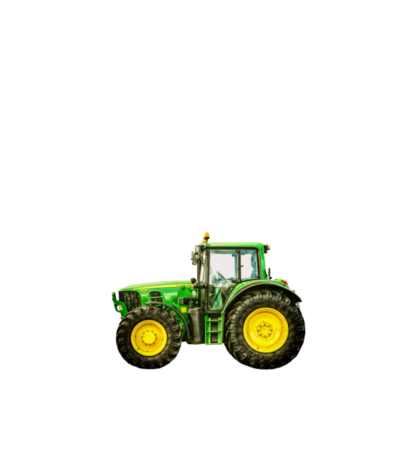 TRACTOR model alb pe tricou