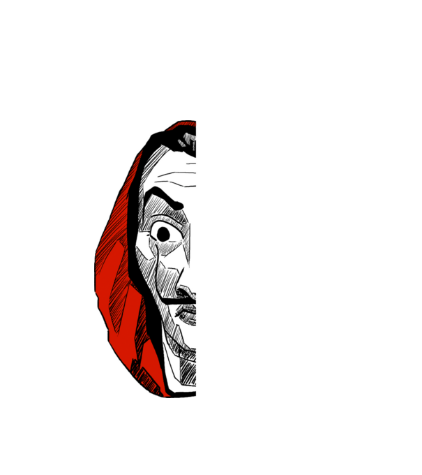 classic logo money heist model alb pe tricou