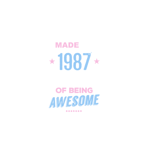Made in - 1987 model albastru închis pe tricou