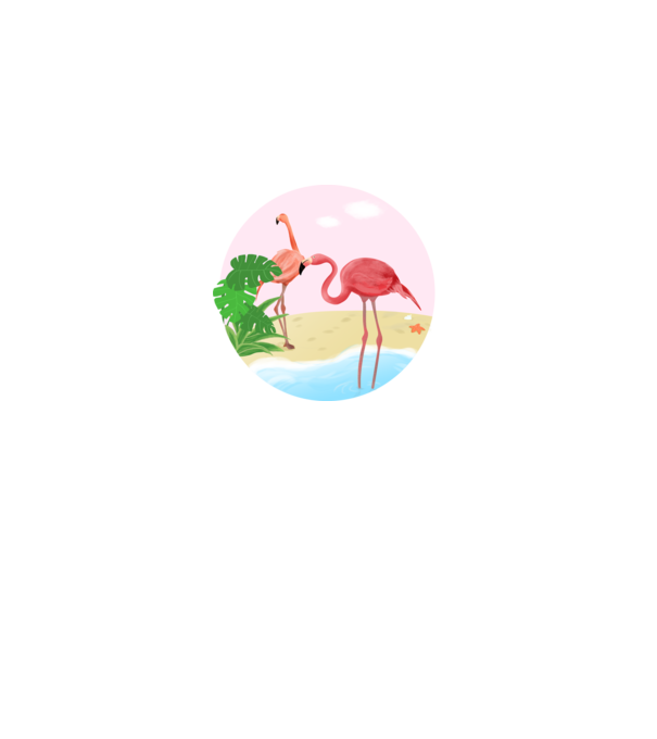 Flamingo model alb pe tricou