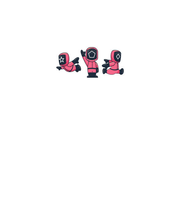 cute squid game toys model alb pe tricou