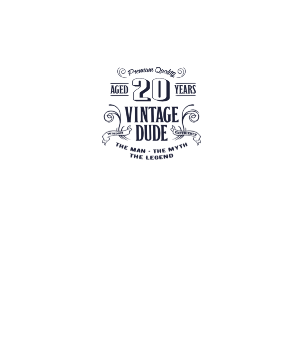 Vintage Dude - 20 model alb pe tricou