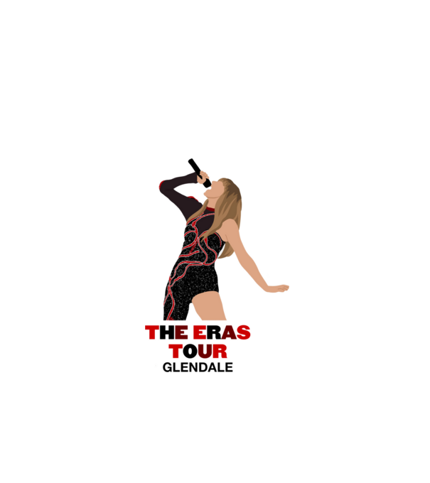Taylor Swift The Eras Tour Glendale model alb pe tricou
