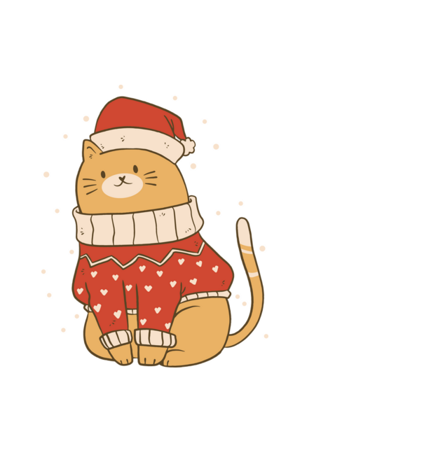 Christmas cat model negru pe tricou