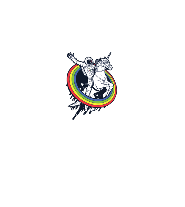 Unicorn Spaceman model albastru închis pe tricou