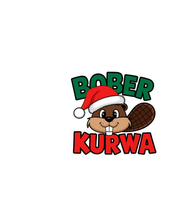 Bober kurwa xmas model alb pe tricou
