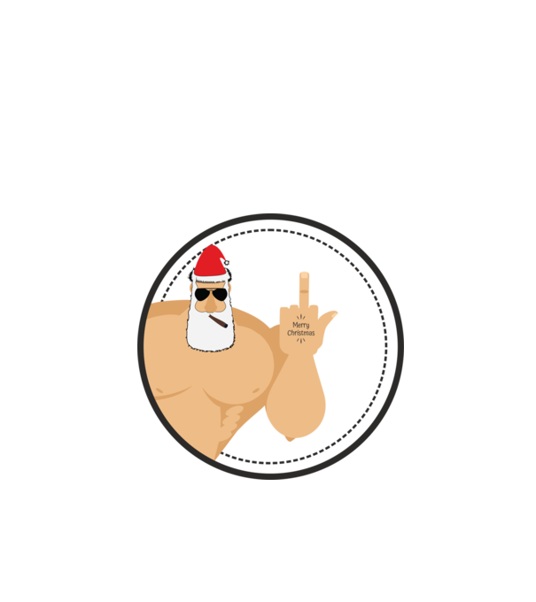 'Merry F''in Xmas' model alb pe tricou