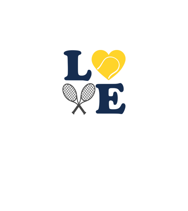 LOVE Tennis model alb pe tricou