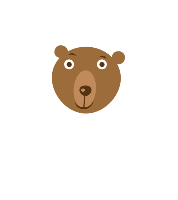 Bear Face model alb pe tricou