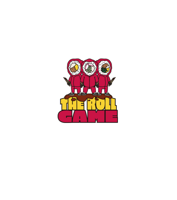 the roll game squid game model alb pe tricou