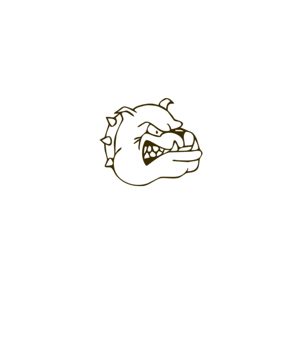 Bulldog model alb pe tricou