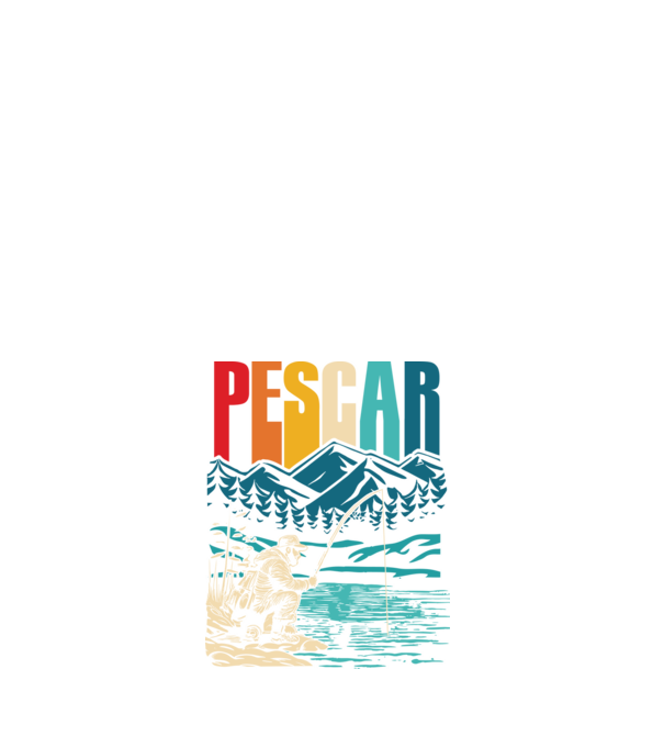 Pescar retro model alb pe tricou